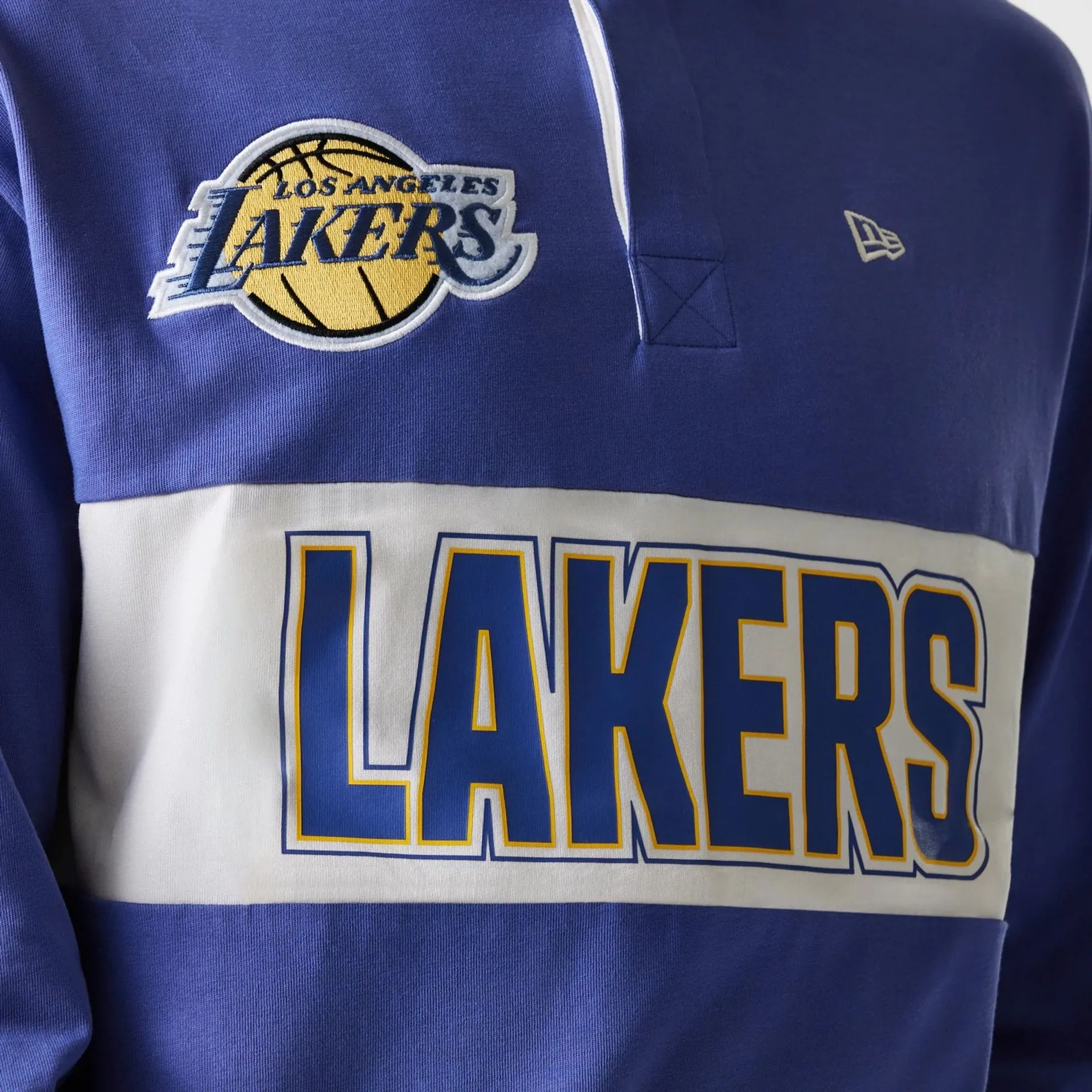Flexible Comfort LA Lakers NBA Rugby Dark Blue Long Sleeve Polo