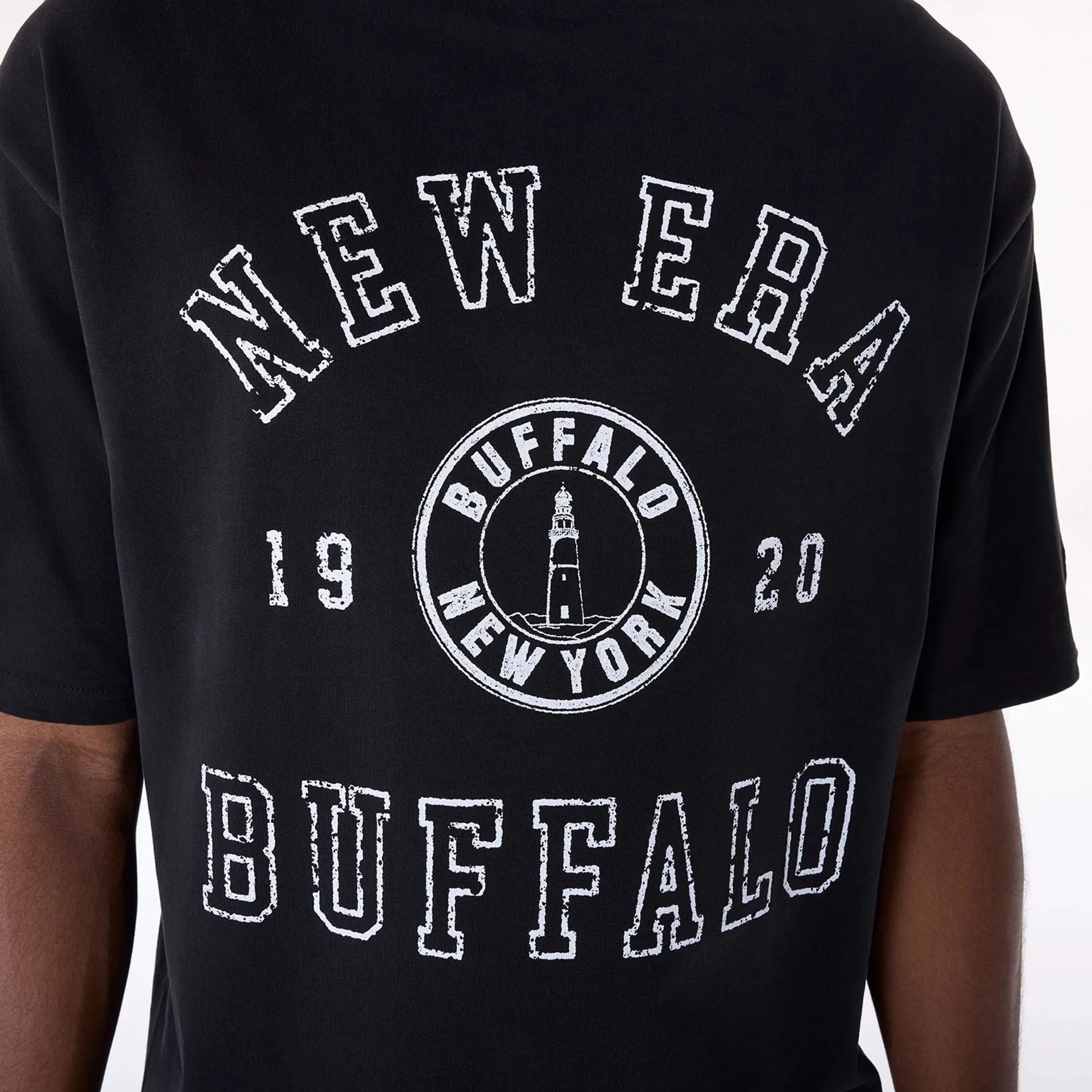 New Era Graphic Black Oversized T-Shirt Comfort Wear Fit