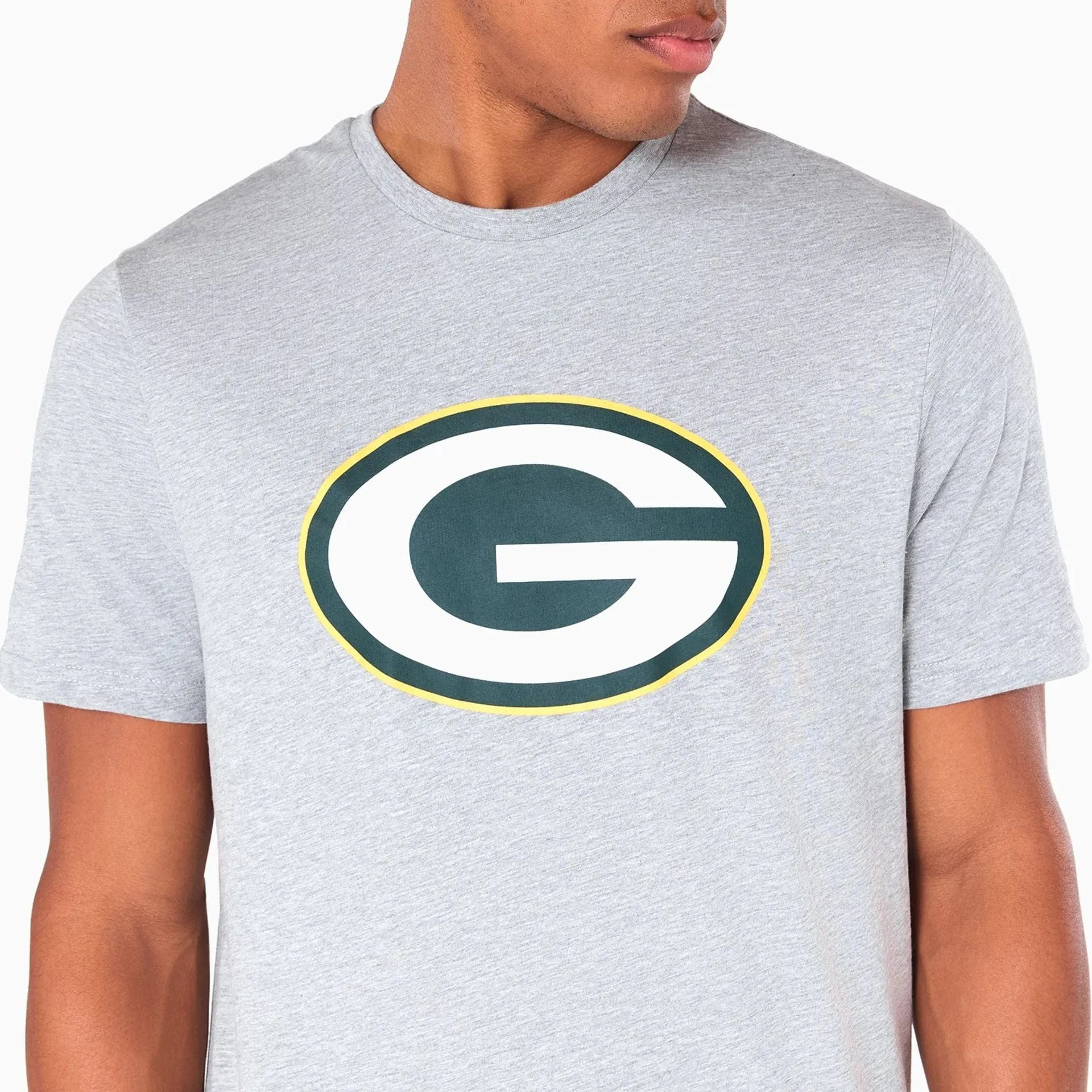 Green Bay Packers NFL Grey T-Shirt Stretch Material DoubleStitched Seams