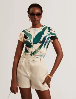 Glitter Fit Layered Hem Details HAIILEY | NUDE-PINK