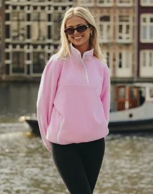 Base Layering Half Snap Polar Fleece in Cotton Candy