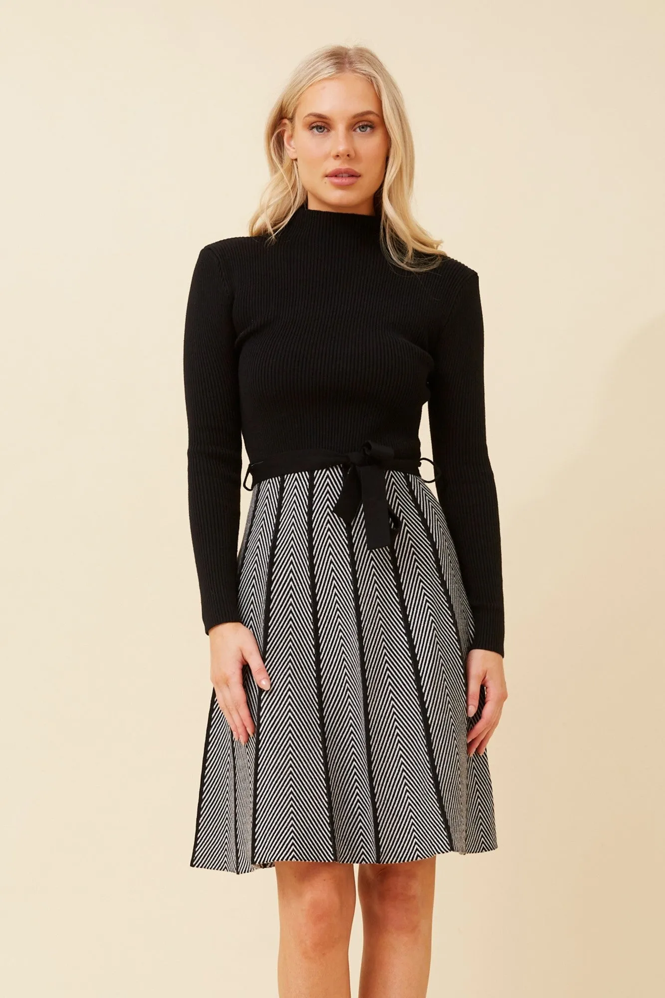 AMRITA FIT AND FLARE KNIT DRESS All-Day Wear