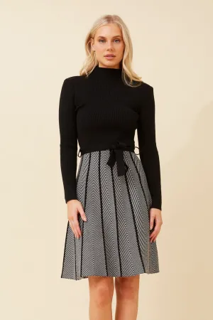 Calm Drape Linen Chic AMRITA FIT AND FLARE KNIT DRESS