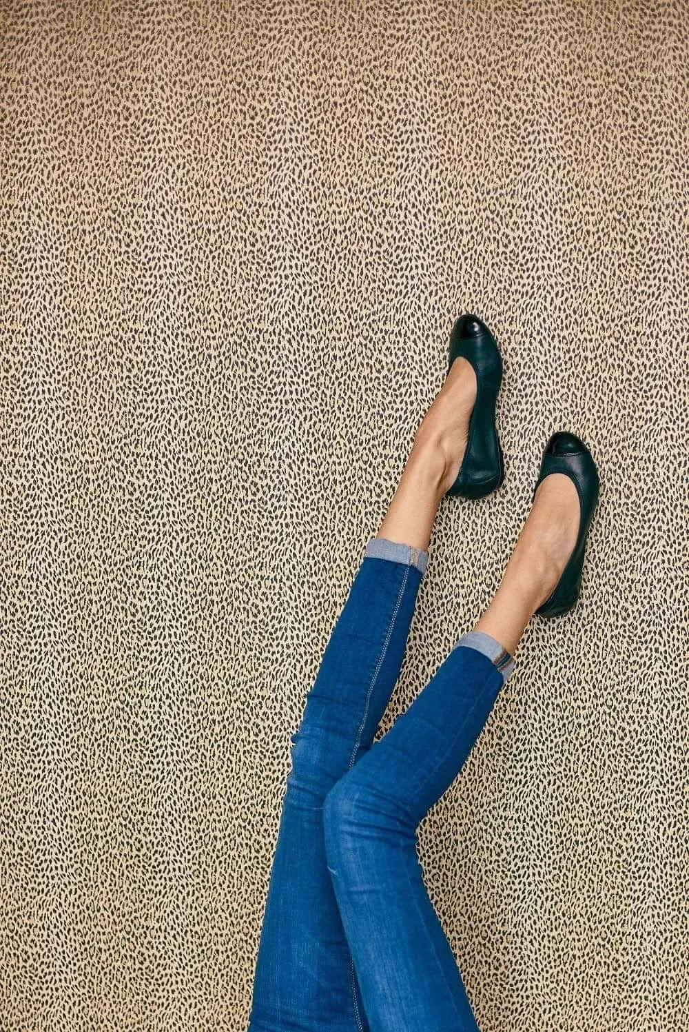 Model Day Harrow - Black Leather Ballet Flats with Black Toe Cap