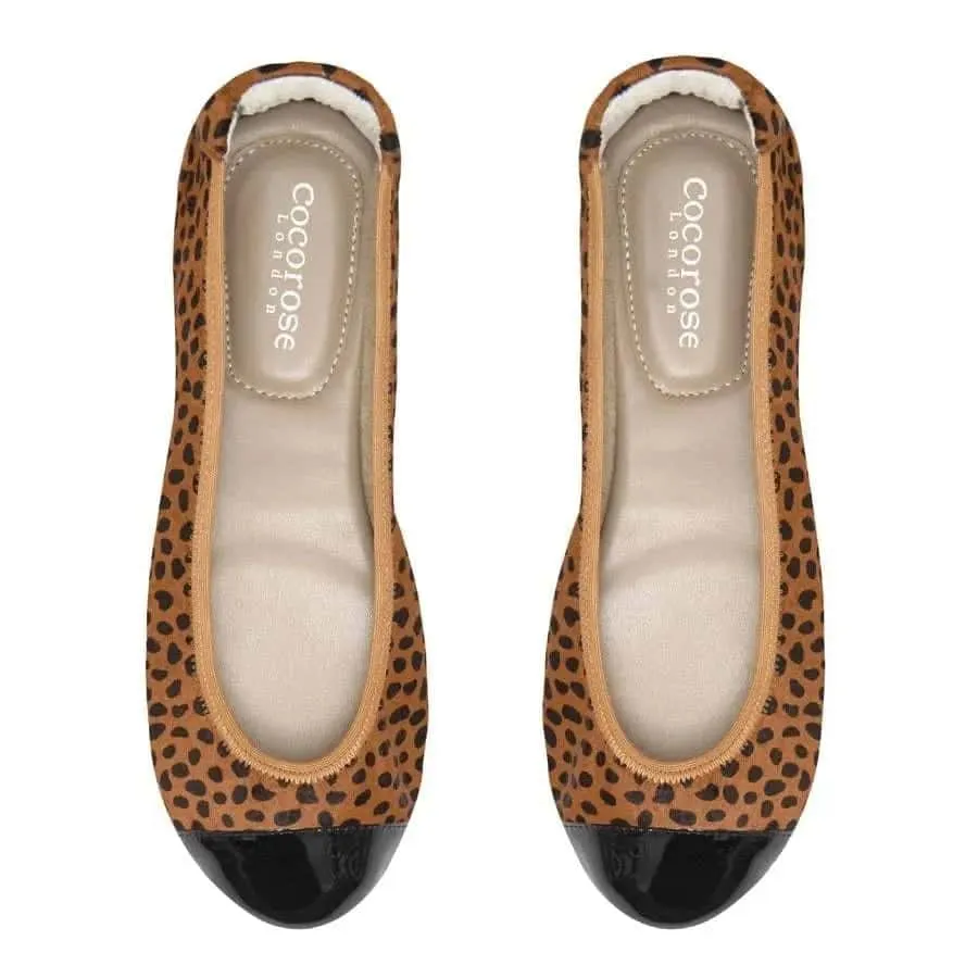Harrow - Leopard Pony Hair with Black Cap Ballerinas Cloud Like Party Go