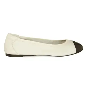 Harrow - White with Black Cap Ballerinas Family Fit