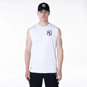 New York Yankees MLB White Sleeveless Vest Cozy Layering Organic Cotton Blend