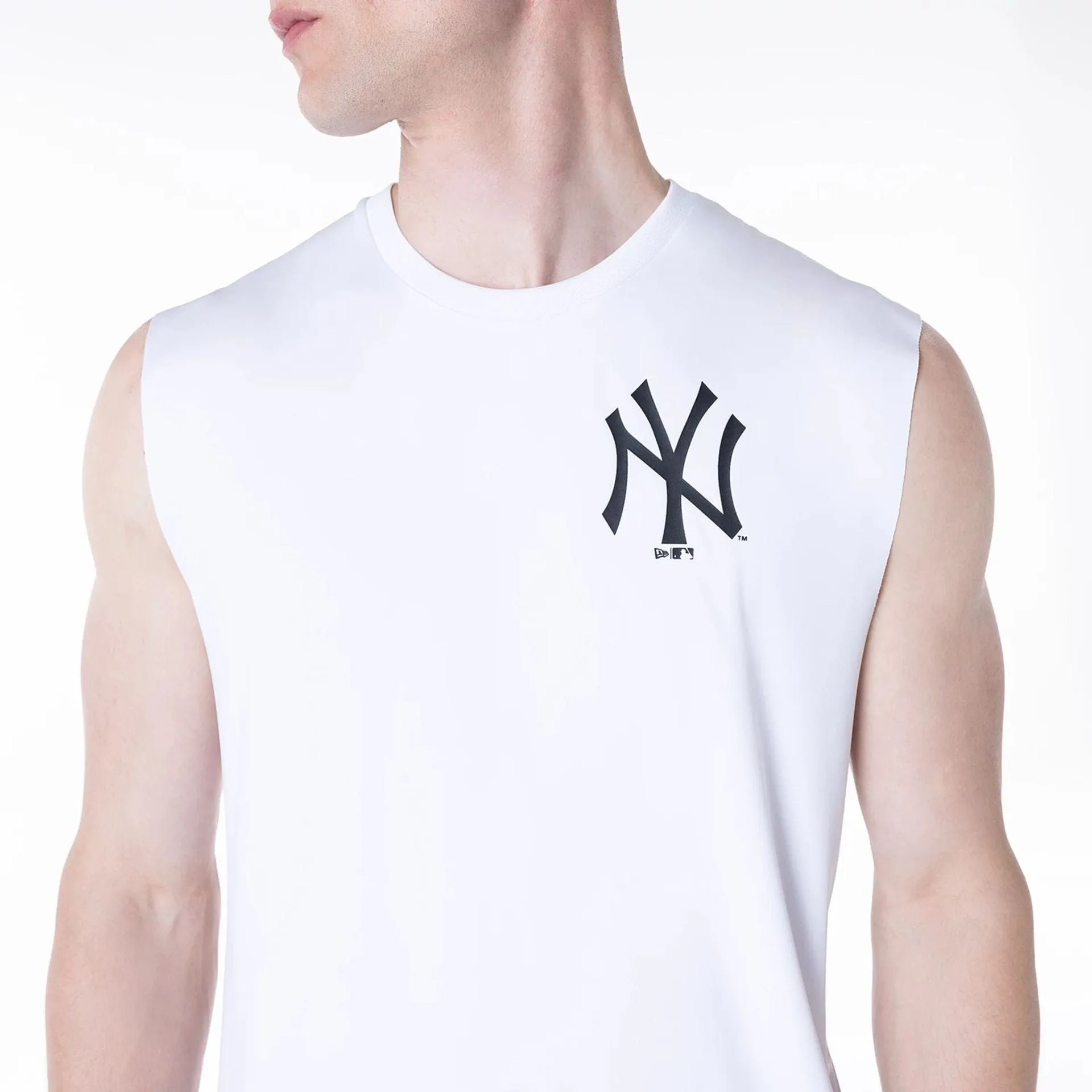 New York Yankees MLB White Sleeveless Vest Breathable Design ColorfastFabricTech