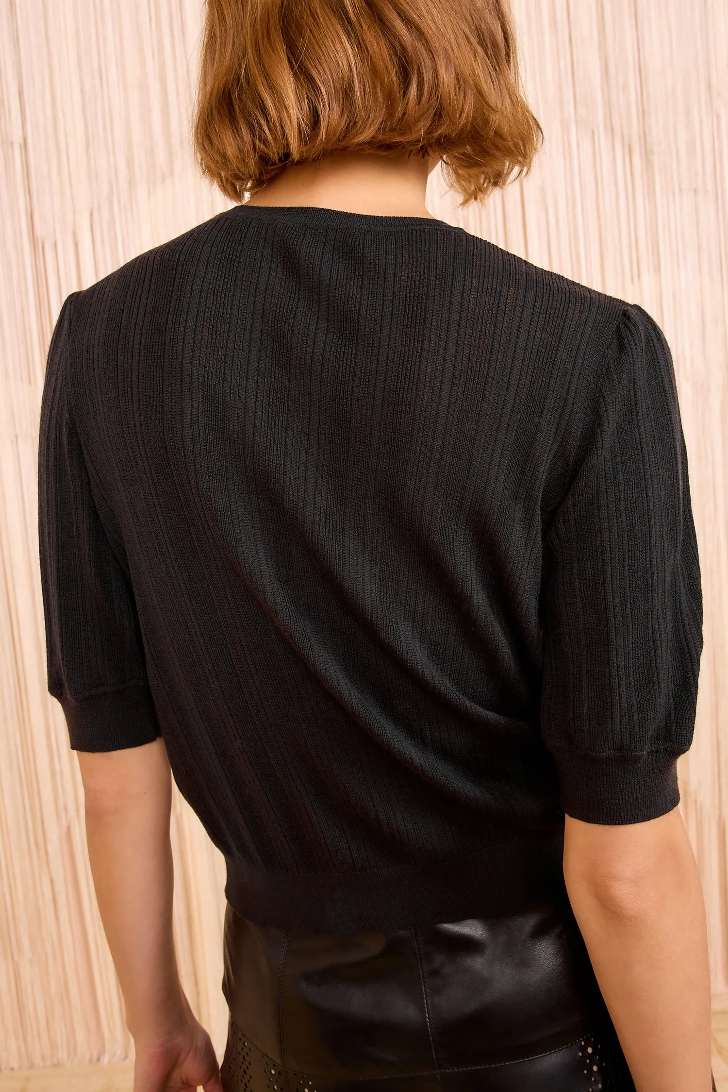 Princess Glow Salima Short Sleeve Knit - Noir