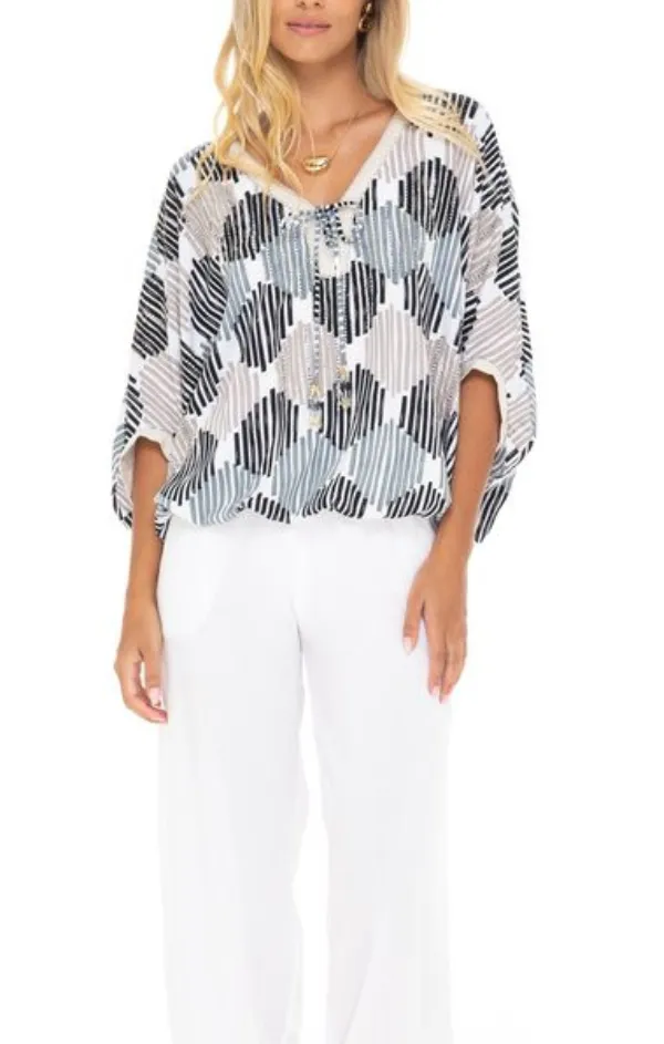 Ultraviolet Protection Stylish Scarf Mosaic Miami Top