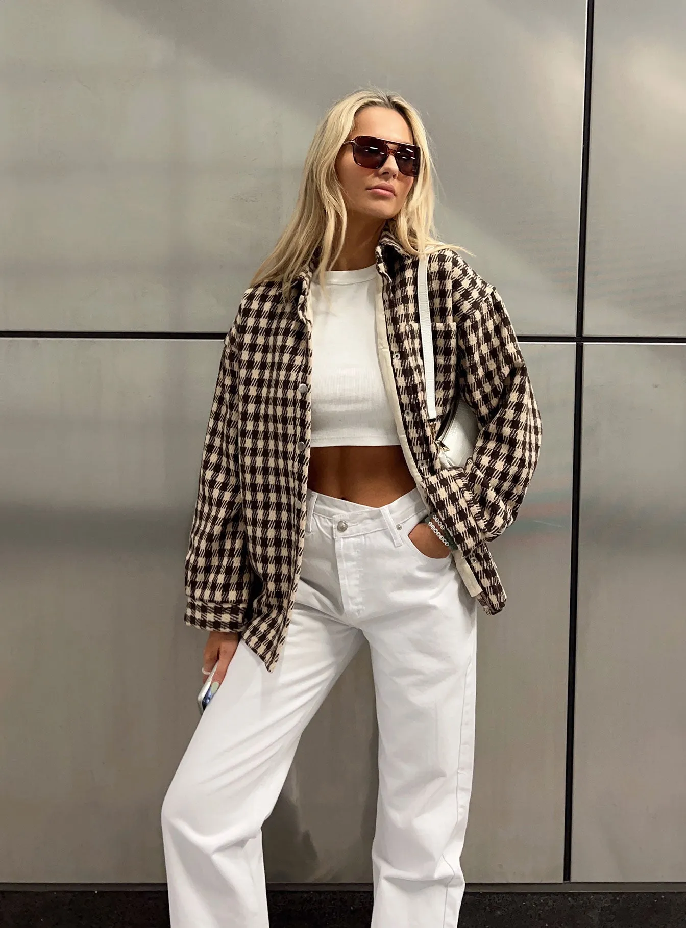 Casual Friday Classic Holly Asymmetric Straight Leg Jeans White Denim