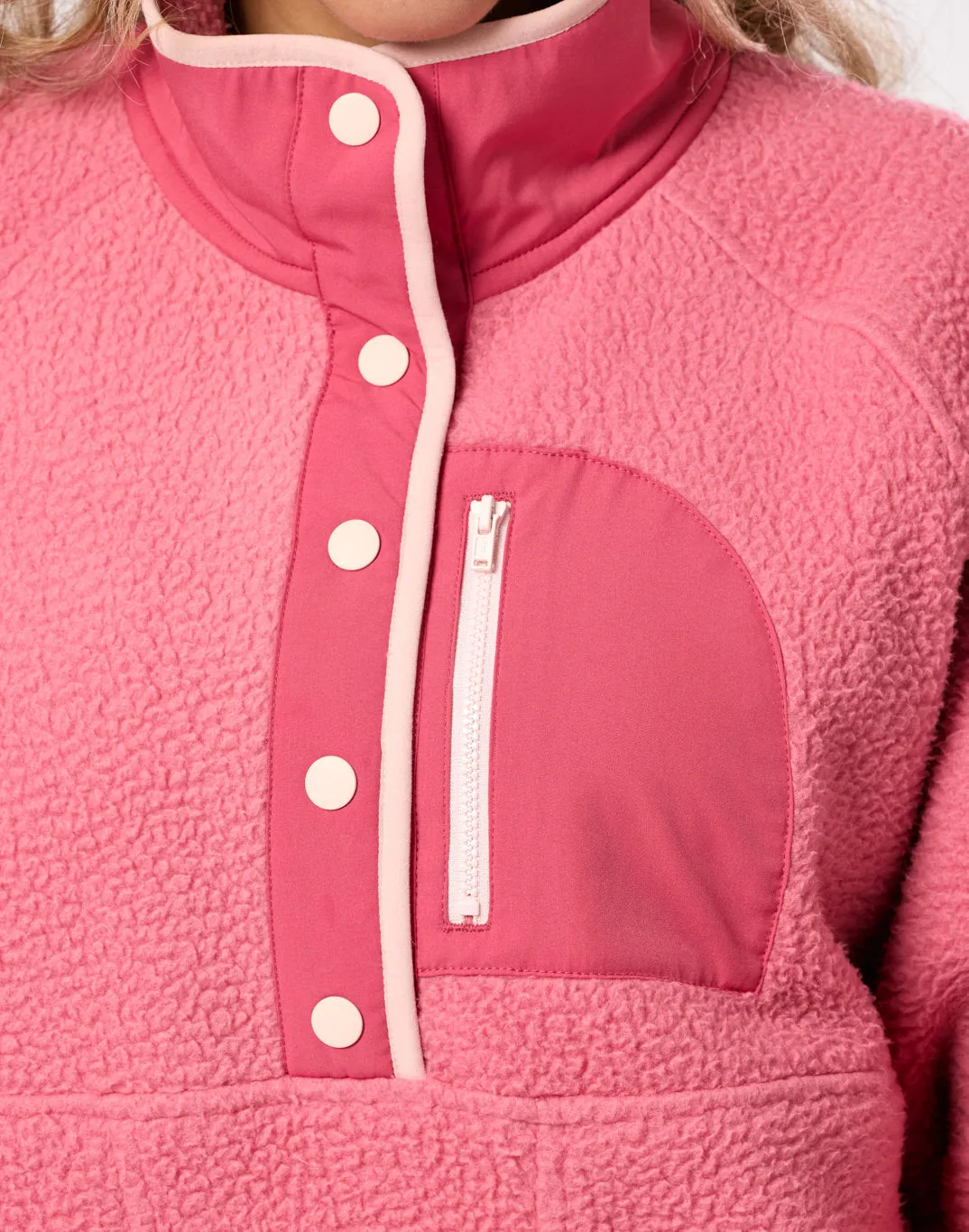 Cold Snap Trendy Outfit Horizon Layer Up Half Snap in Blush