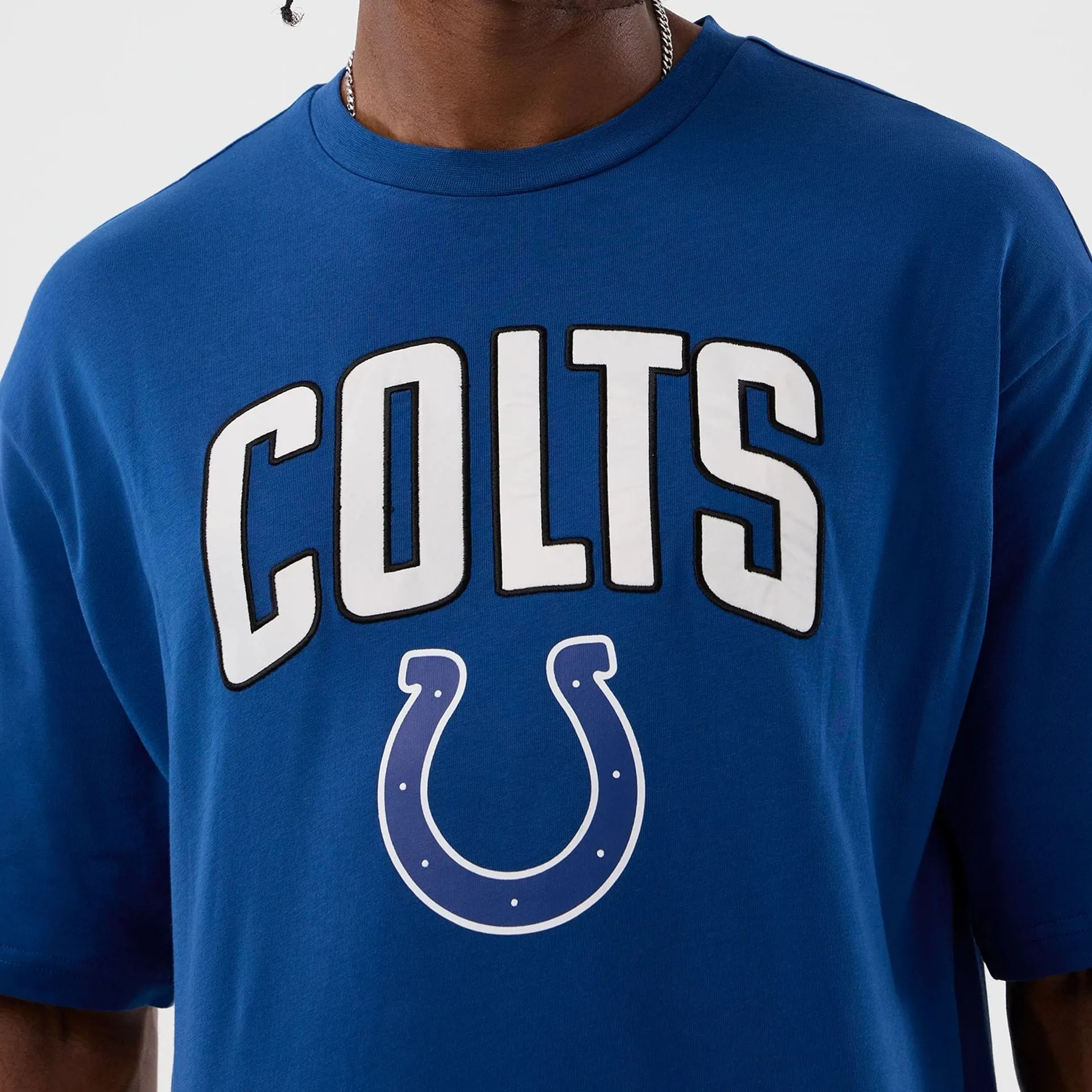 School spirit Layered Wear Indianapolis Colts NFL International Series Games Blue Oversized T-Shirt