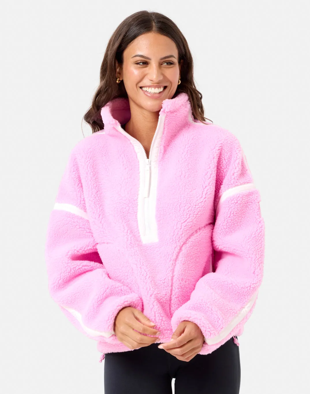 Durable Style Industry Fleece Half Zip in Cotton Candy