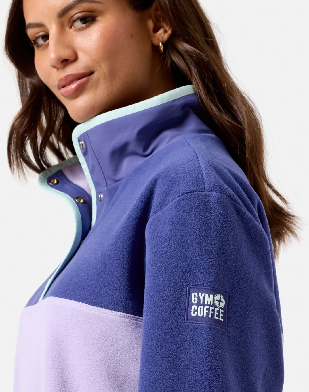 Half Snap Polar Fleece in Lilac Base Outfit
