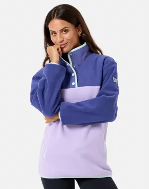 Half Snap Polar Fleece in Lilac Slope Ready Non Irritating Seams