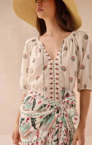 Isla Blouse in Reya Willow Night Out Casual Sweater