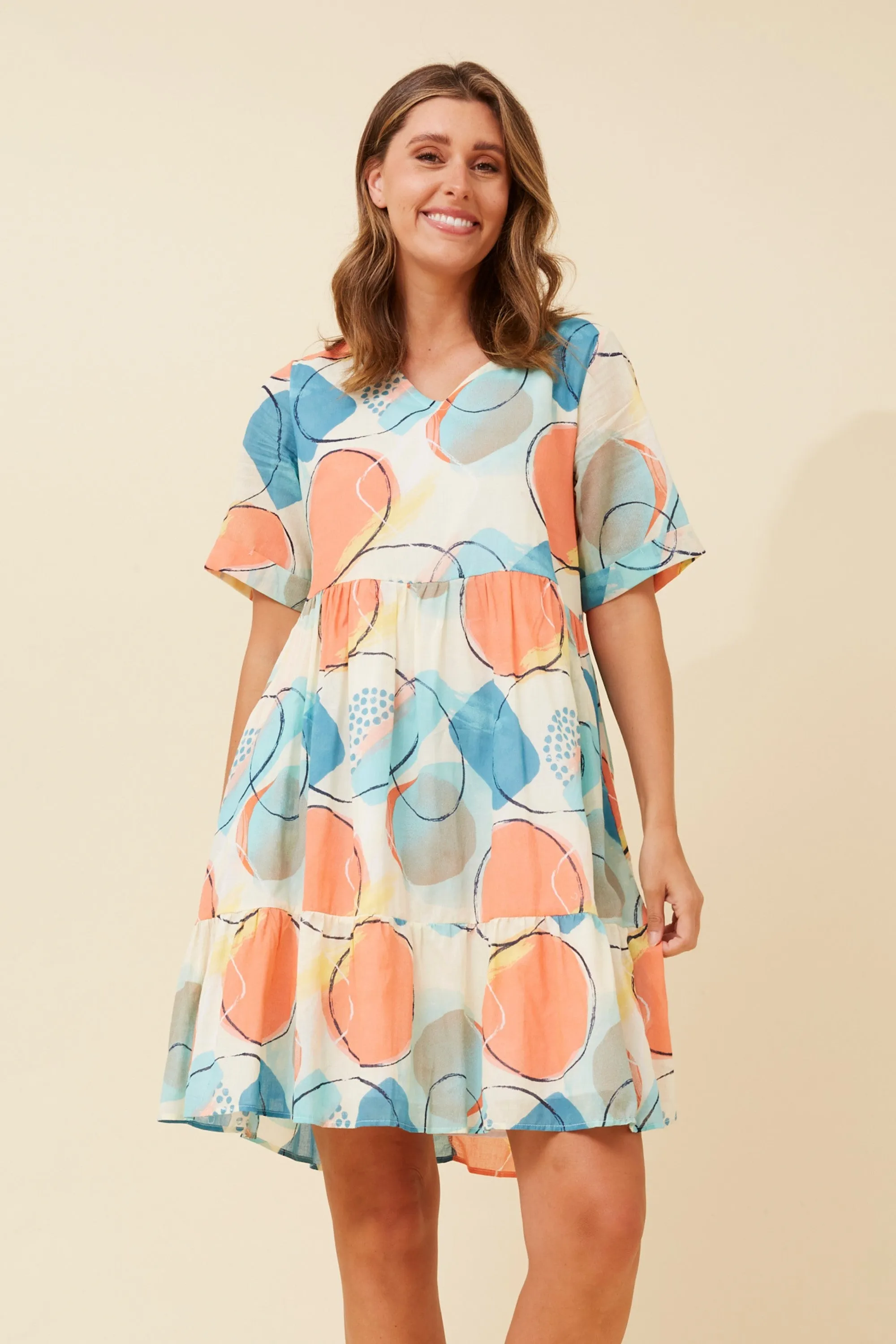 Farm Air ISMAY ABSTRACT PRINT DRESS