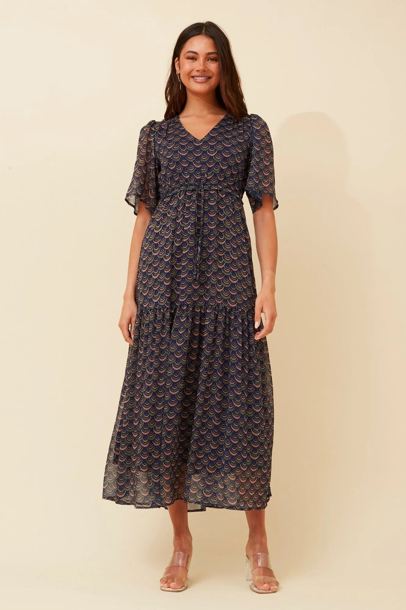 Pleated-Skirt boho vibe IVANA PRINTED MAXI DRESS