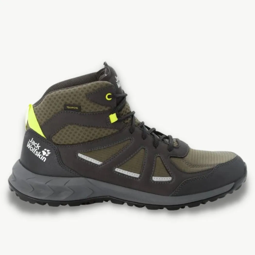 jack wolfskin Woodland Texapore Mid Men's Hiking Shoes jungle - themed running wear adapt to different terrains