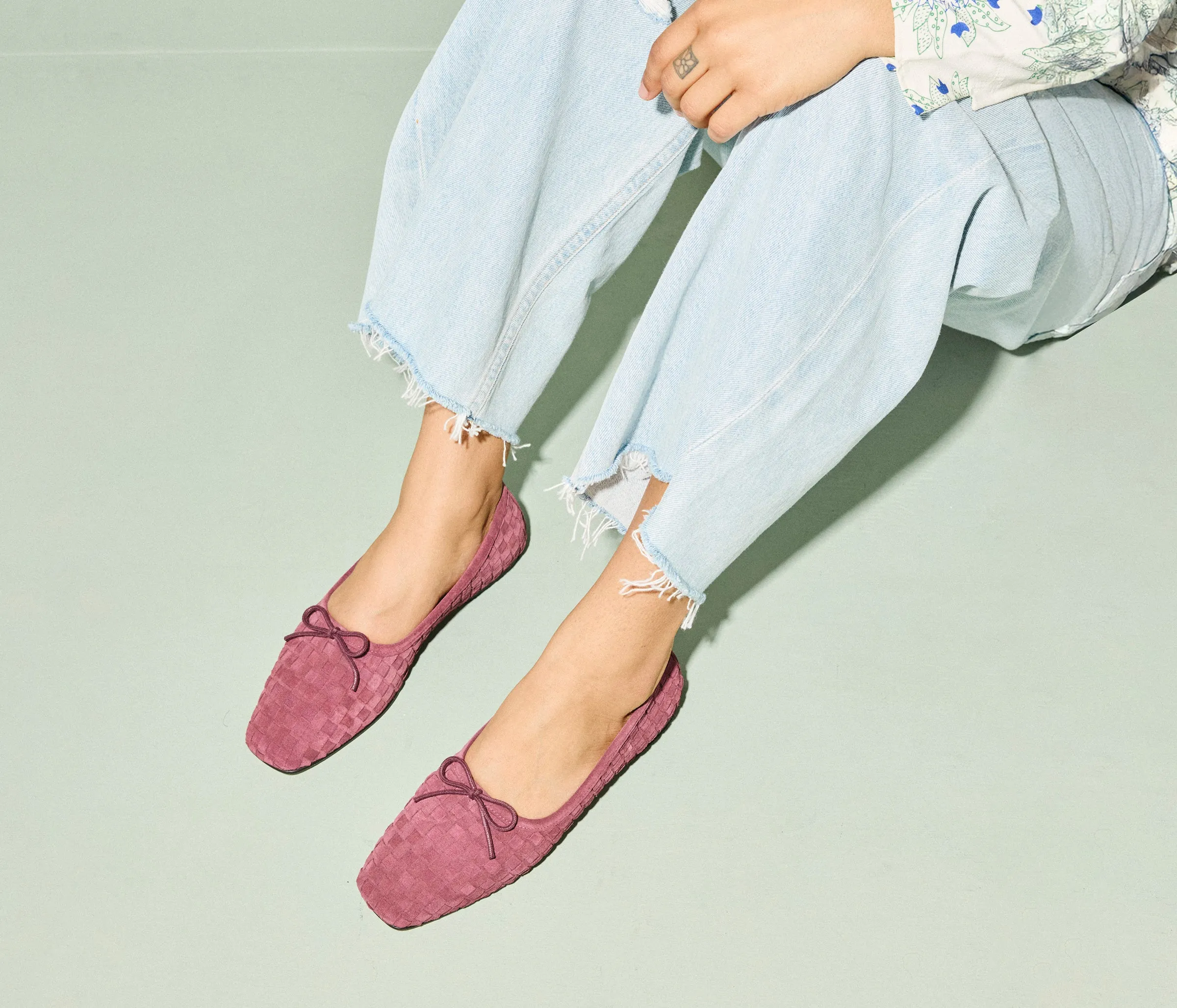 JADA SQUARE TOE BALLET FLAT Modern Minimal