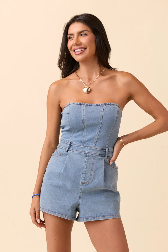 Jayla Strapless Denim Romper SALE Insulated Jacket FrictionReducing Lining