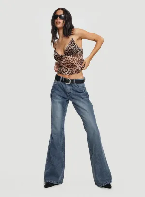 Joner Low Rise Flare Jeans Light Blue Wash Low Effort