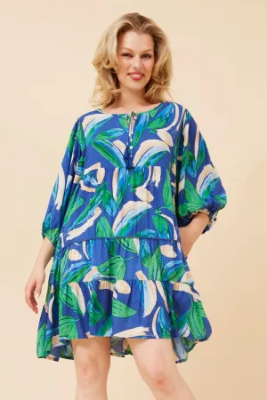 KALINDA LEAF PRINT DRESS Back Detail Mix-And-Match