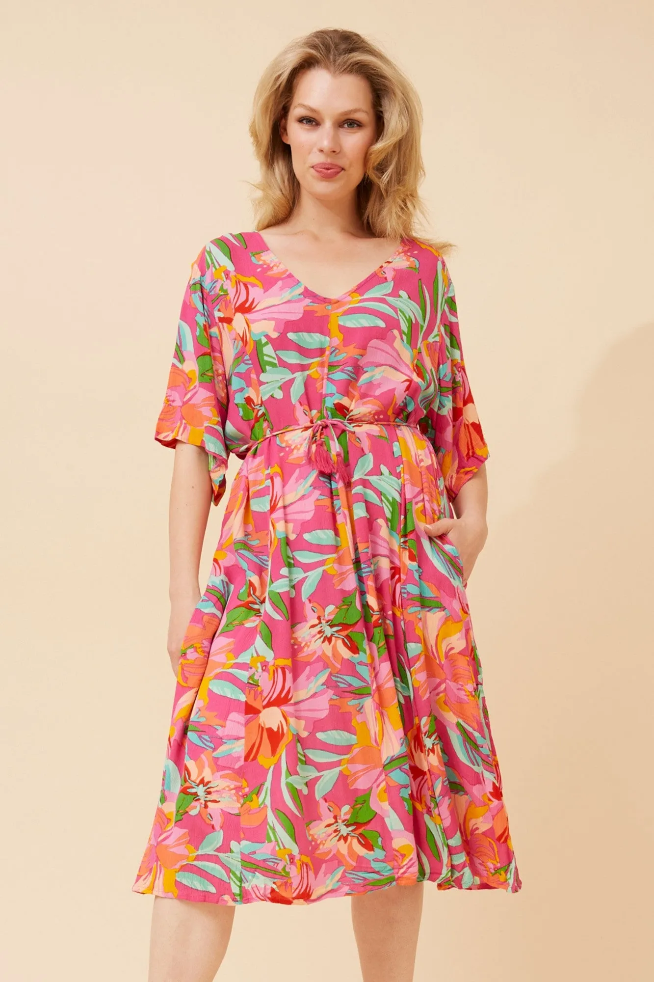 Fine Details KALINDI FLORAL MIDI DRESS