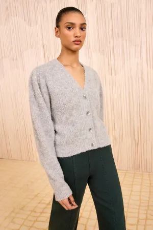 Cloud Core Kira Alpaca Cardigan - Pebble