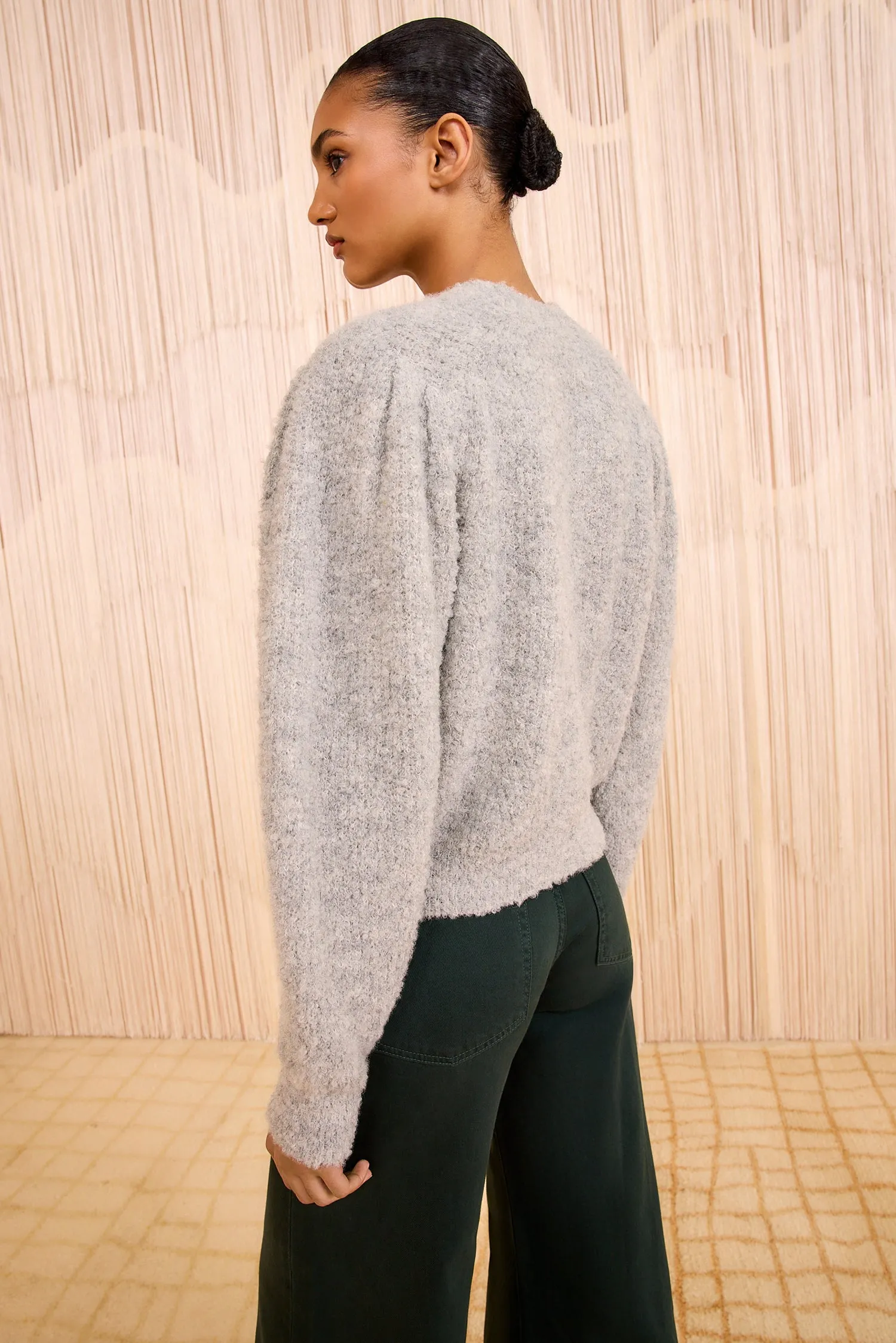 Tight Net Smart Glow Kira Alpaca Cardigan - Pebble