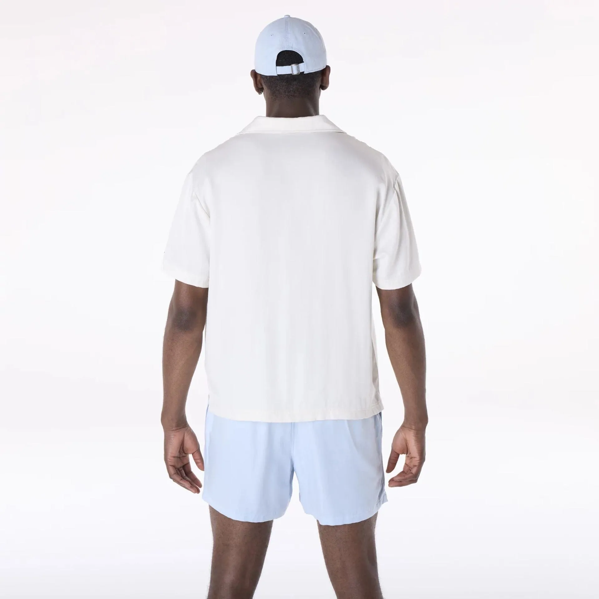 Essential Fashion LA Dodgers Floral Revere Open White Short Sleeve Shirt