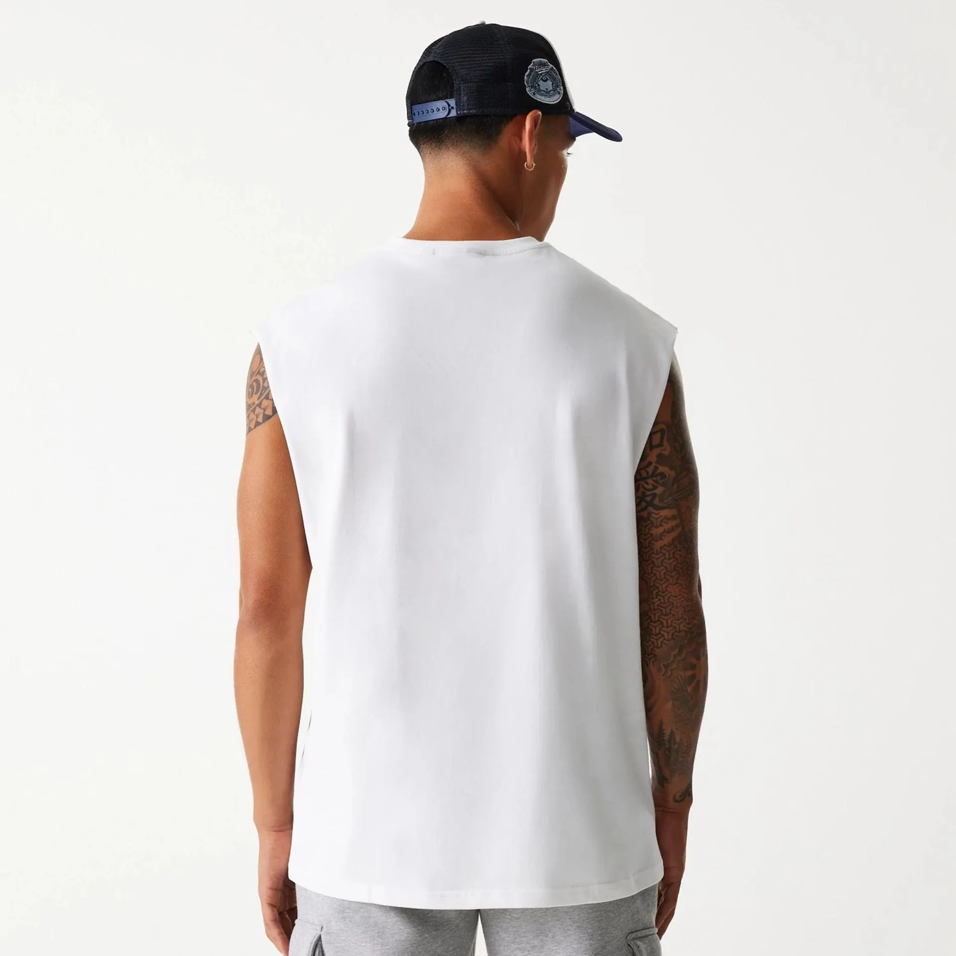 Fashionable Wear LA Dodgers MLB Graphic White Sleeveless T-Shirt