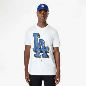 LA Dodgers Official Doodles White T-Shirt Casual Flex Fit