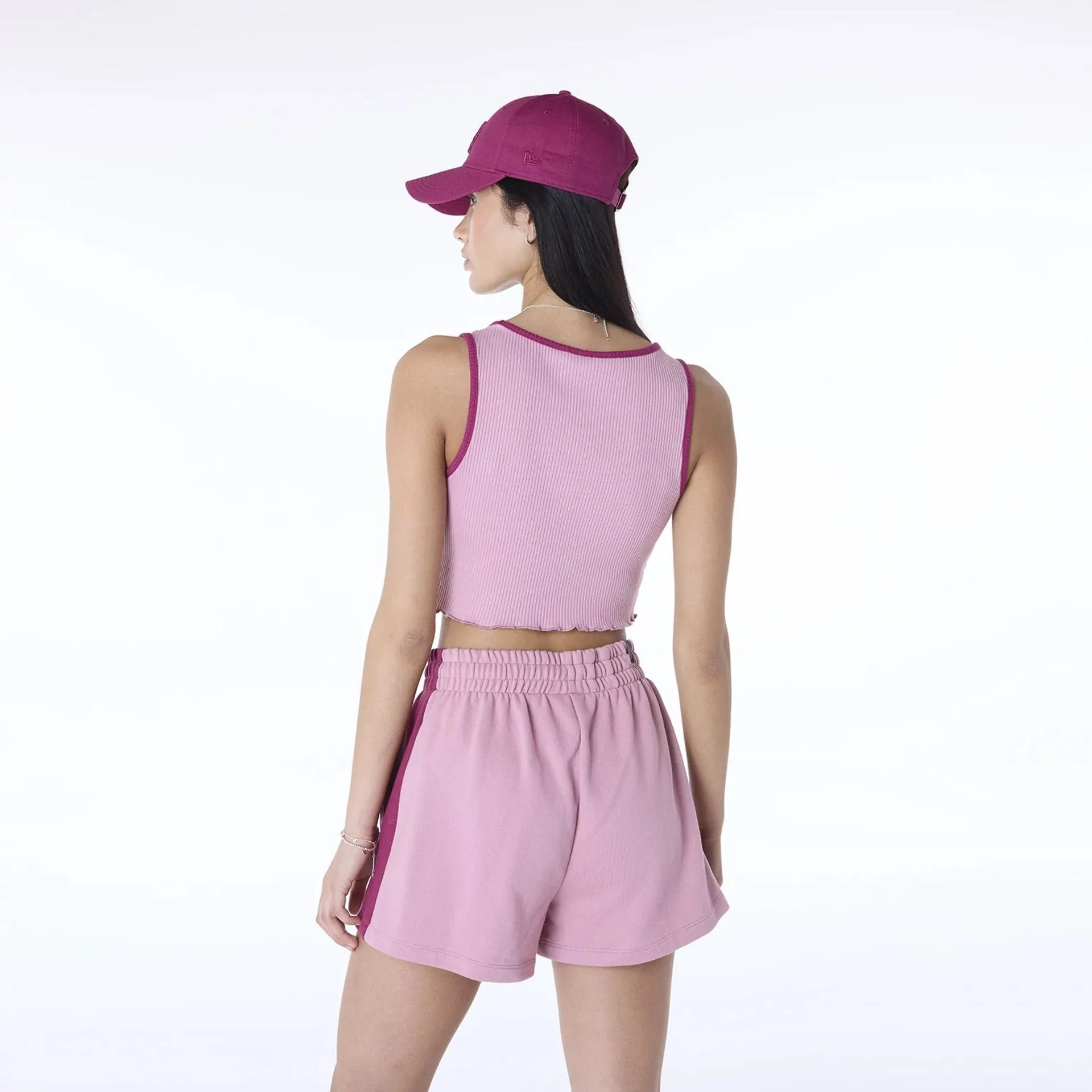 Short Sleeve LA Dodgers Womens MLB Floral Dark Pink Vest