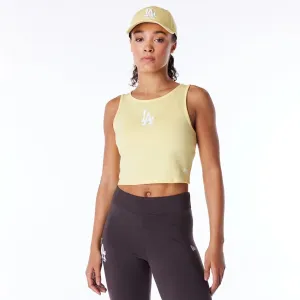 Performance Fit LA Dodgers Womens MLB League Essential Pastel Yellow Crop Tank Top