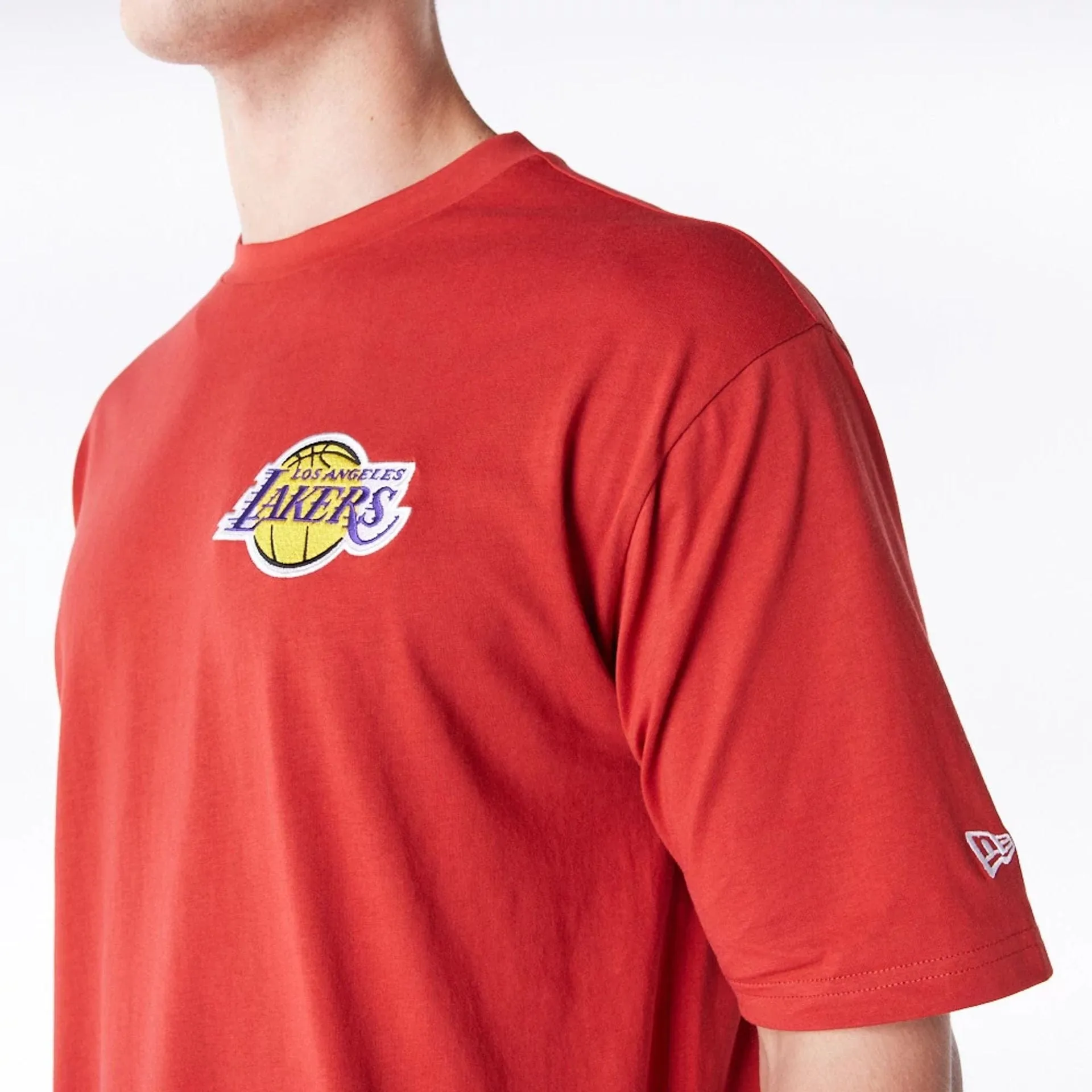 LA Lakers League Essential Red Oversized T-Shirt Seamless Edging Non Iron Finish