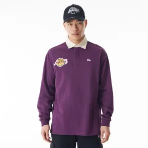 Easy Care Material LA Lakers NBA Lifestyle Dark Purple Rugby Shirt