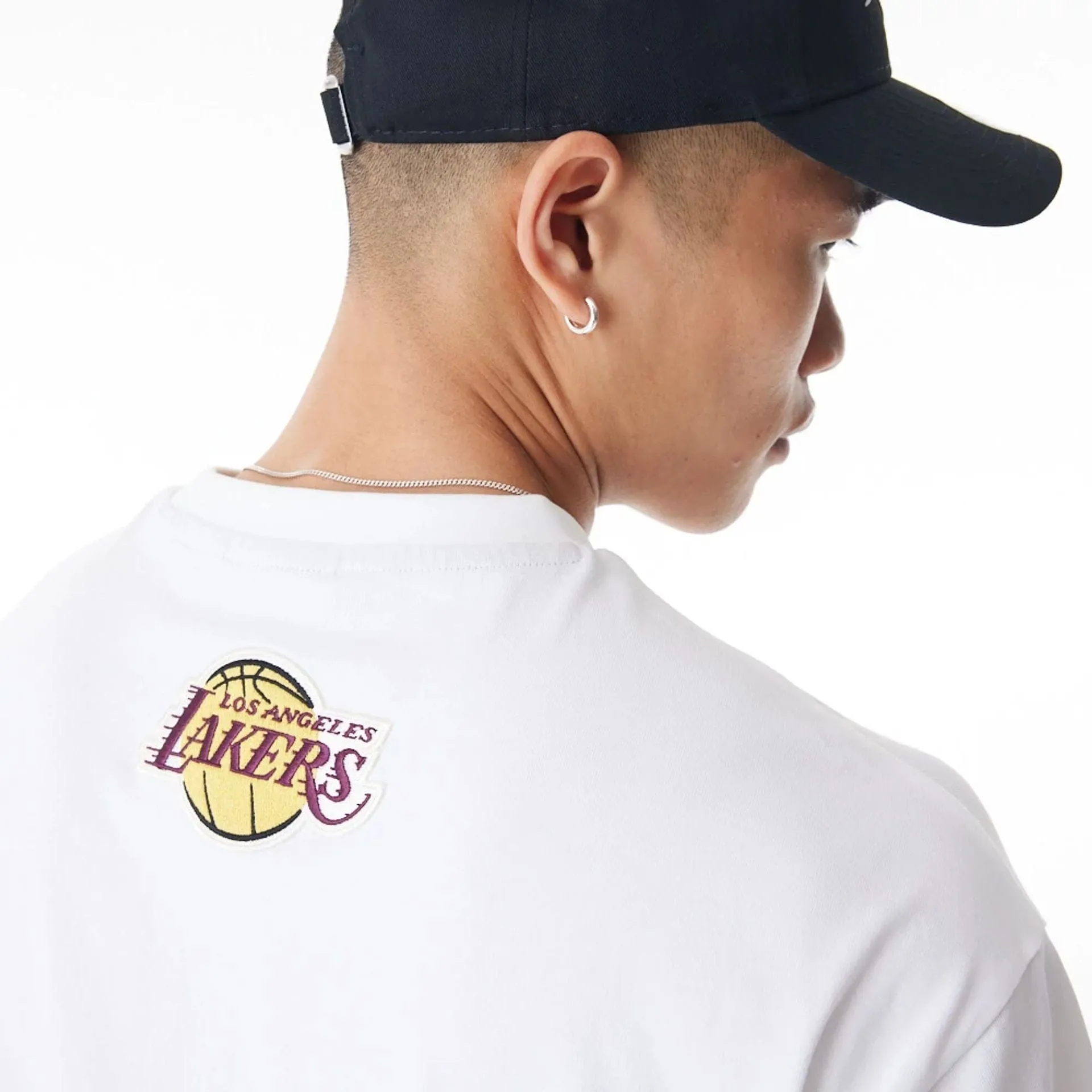 LA Lakers NBA Lifestyle White T-Shirt TexturedWeavePattern All Season Wear
