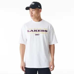 Thermal Regulating Layer Relaxed Fit Design LA Lakers NBA Lifestyle White T-Shirt
