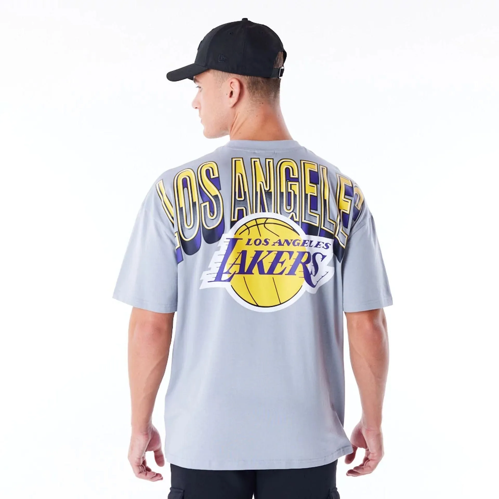 LA Lakers NBA Tech Grey Oversized T-Shirt Quick Dry Technology Sporty Fit
