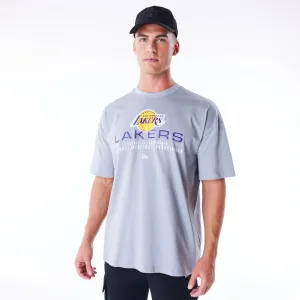 Comfy Apparel Curved Hem LA Lakers NBA Tech Grey Oversized T-Shirt