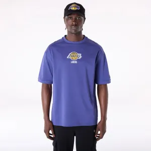 LA Lakers NBA Wordmark Dark Blue Oversized T-Shirt Oversized Silhouette