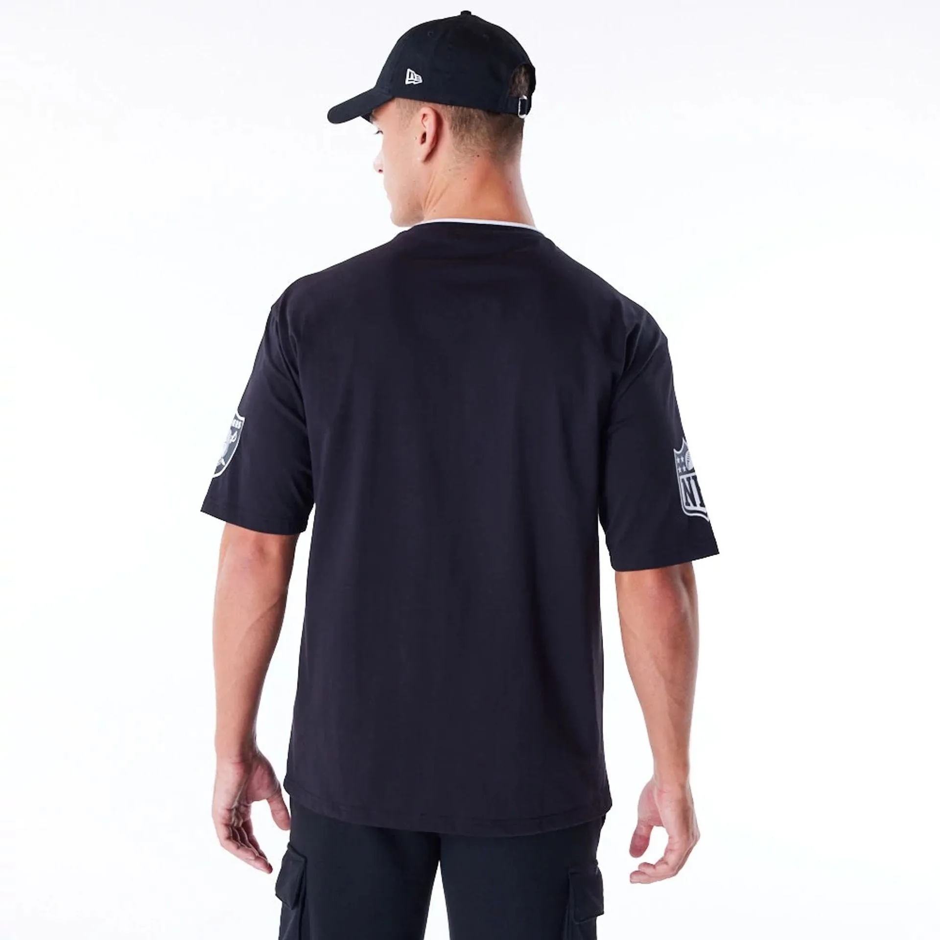 Everyday Fit Eco Friendly Fabric Las Vegas Raiders NFL Graphic Black Oversized T-Shirt