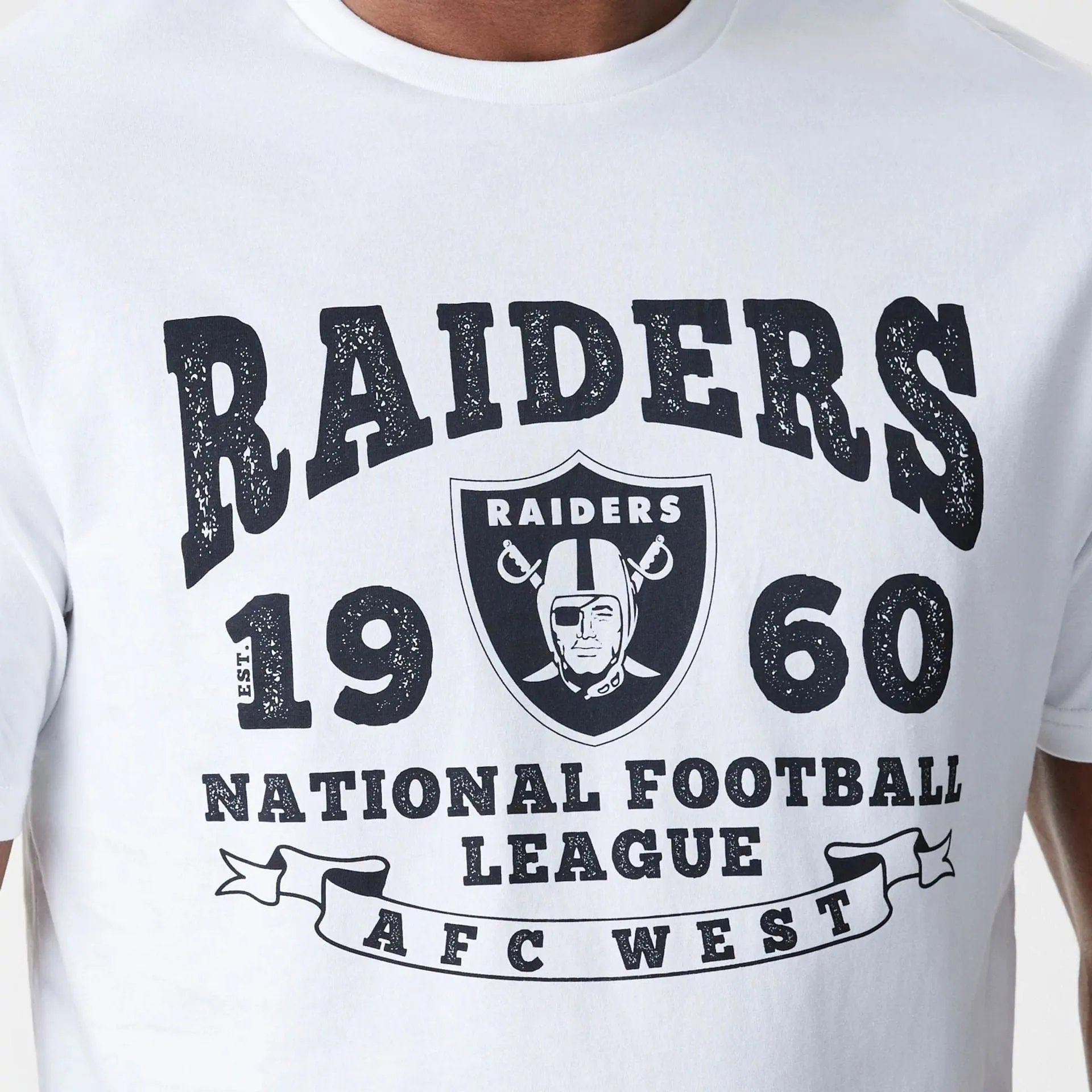 Las Vegas Raiders NFL Stack Arch Logo White T-Shirt Natural Fiber Blend Autumn coziness