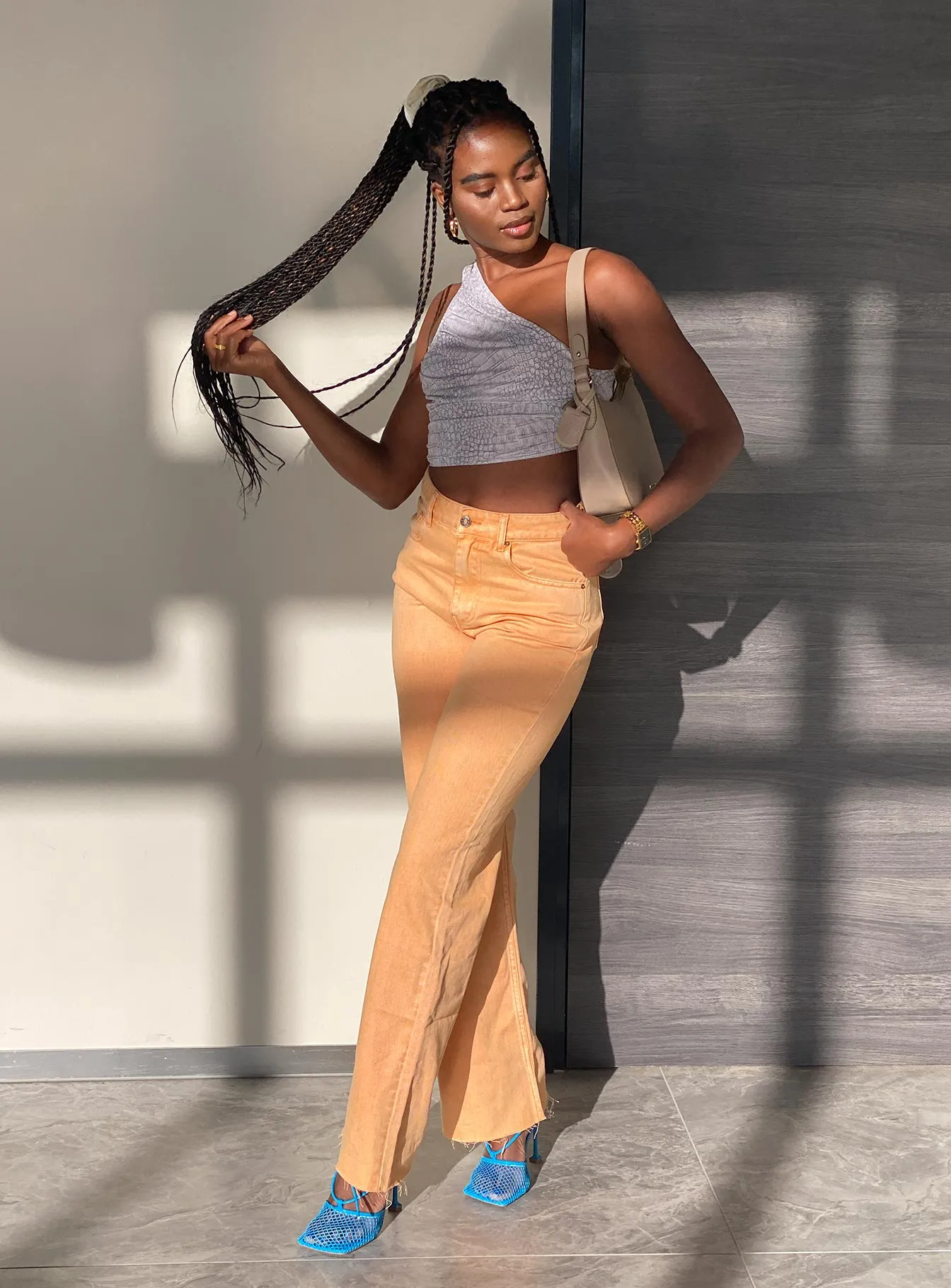 Elegant Bold Look Relaxed Basics Carter Denim Jeans Orange