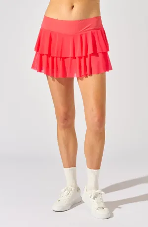 Layer Cake Tennis Skirt Roll Up Fasten Tassel accents