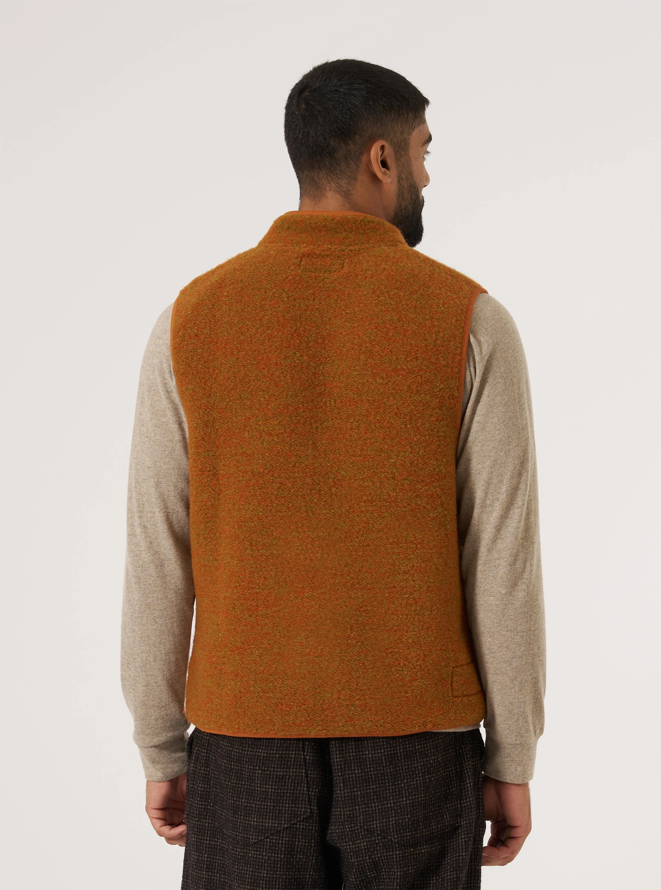 Trail Walk Sporty Outfit Orange Six Wool Fleece Climbing Gilet