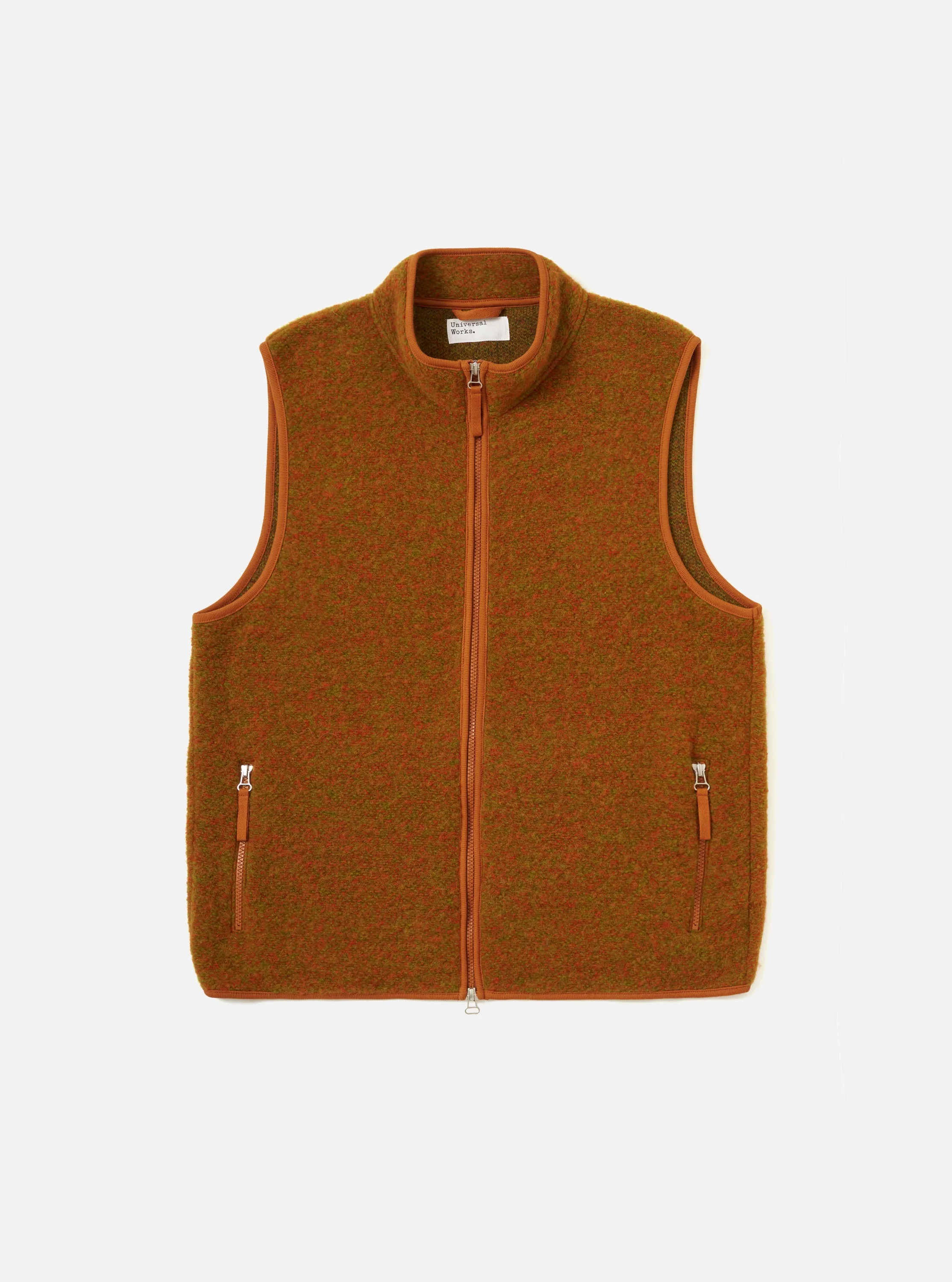 Modern Comfort Outfit Free Movement Orange Six Wool Fleece Climbing Gilet