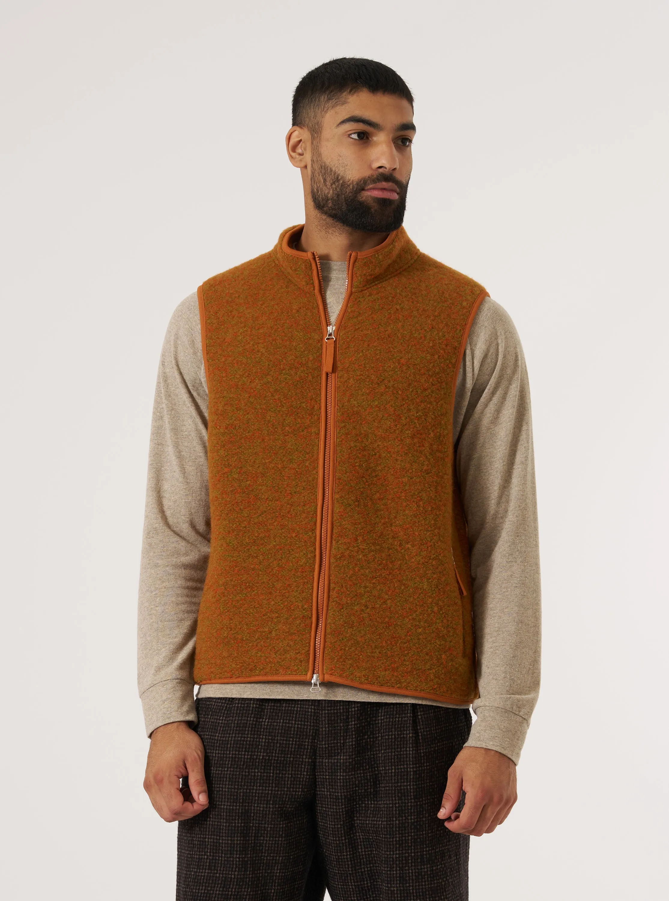 Orange Six Wool Fleece Climbing Gilet Soft Wear